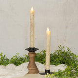 Holiday Gold Speckled Moving Flame Taper Candle Set