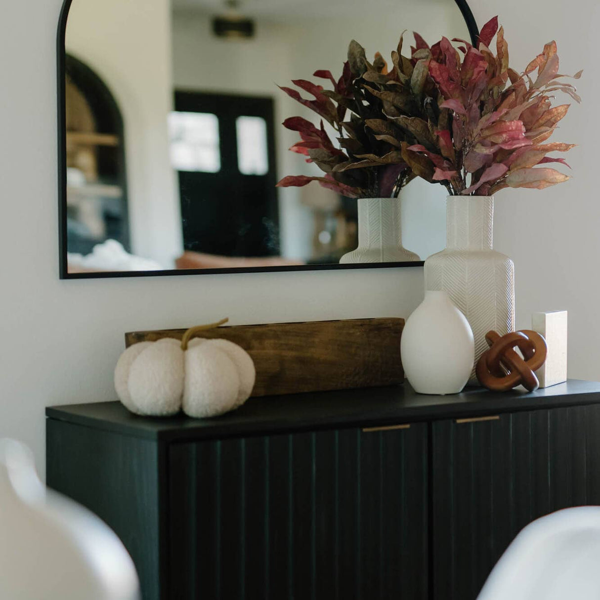 Warm Fall Leaf Spray Set – Faux Autumn Foliage in Gold, Red & Brown (Set of 3)