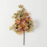 Mini Maple Leaf Pick – Faux Fall Ivy Stem in Rust & Green for Autumn & Winter Styling