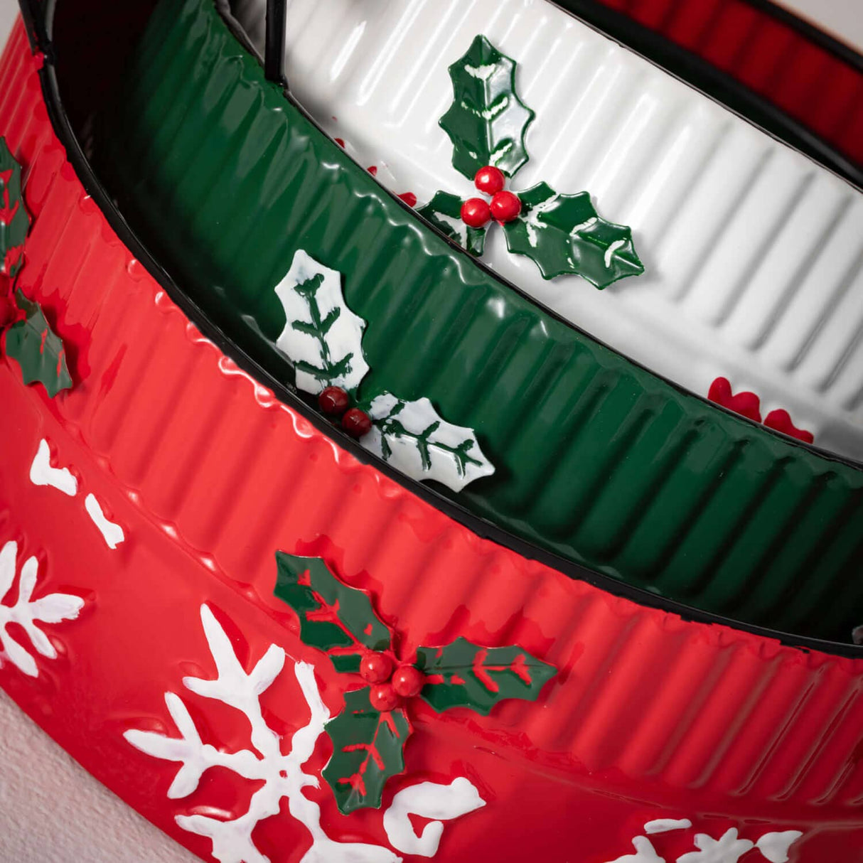 Embossed Holiday Container Set – Set of 3
