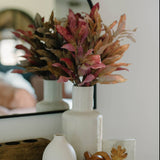 Warm Fall Leaf Spray Set – Faux Autumn Foliage in Gold, Red & Brown (Set of 3)