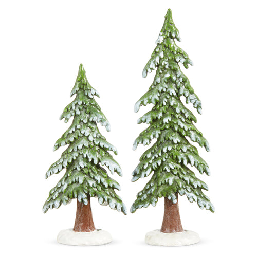 Snowy Green Trees – Set of 2