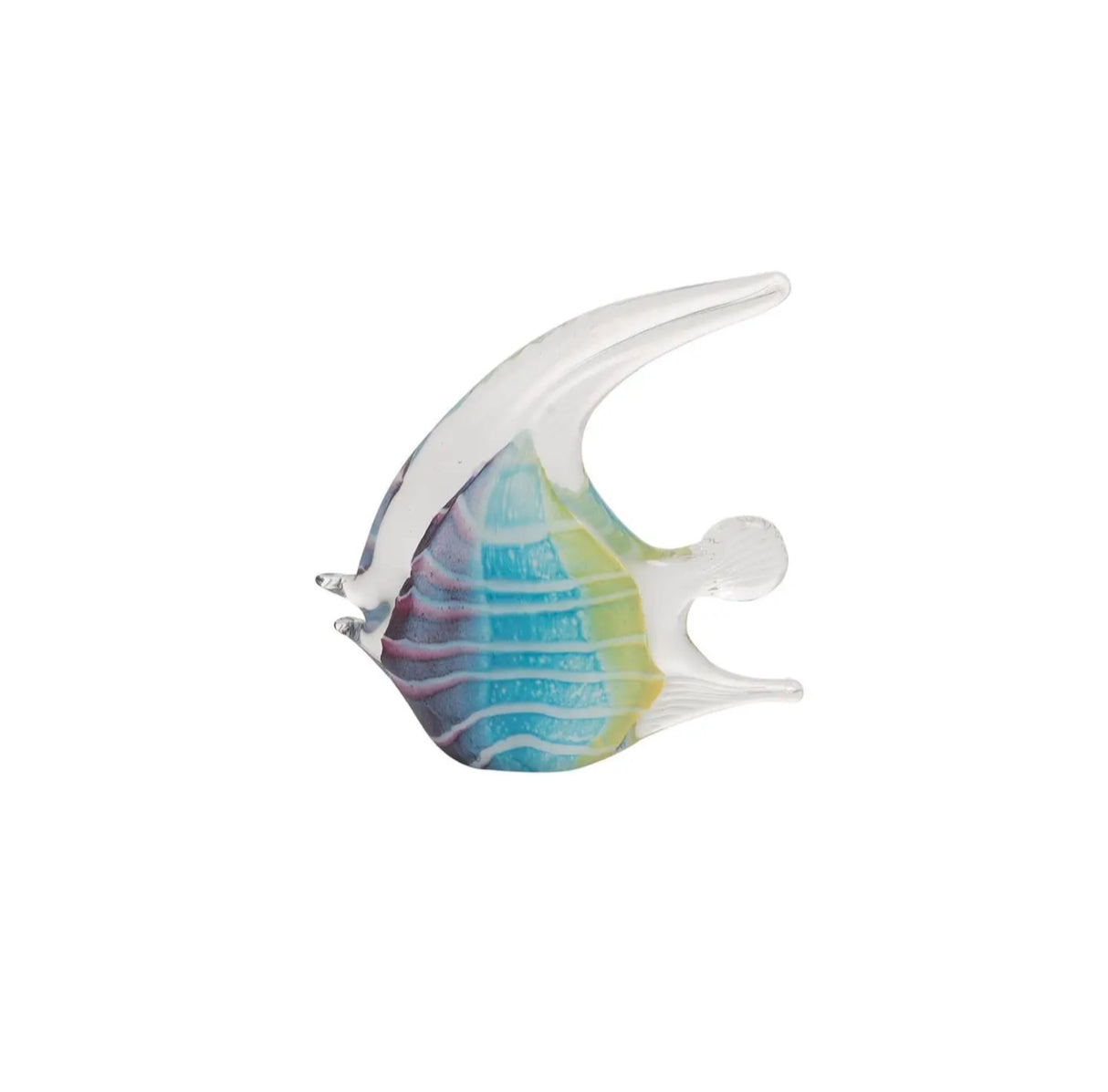 Blue and Clear Glass Fish Figurine – 4.13" Coastal Accent