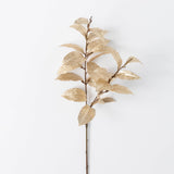 Champagne Metallic Leaf Spray – Elegant Faux Stem with Veined Texture (29″)