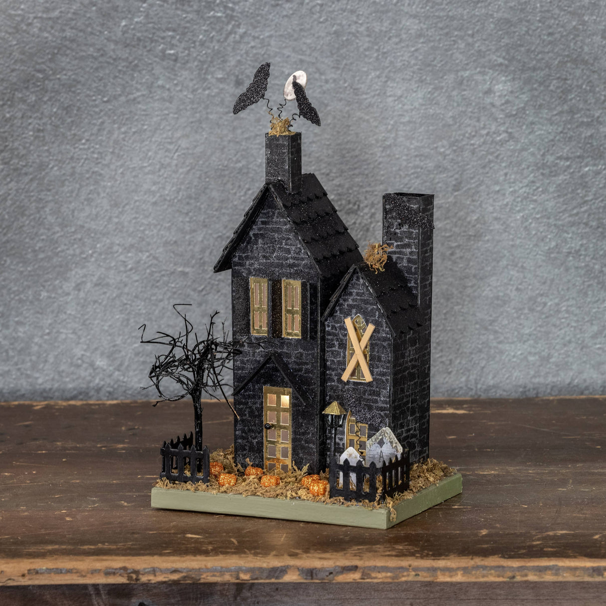 Spooky Lighted Haunted House – 15" Halloween Display