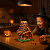 Lighted Halloween Gingerbread Houses – 7.5" (Three Styles Available)
