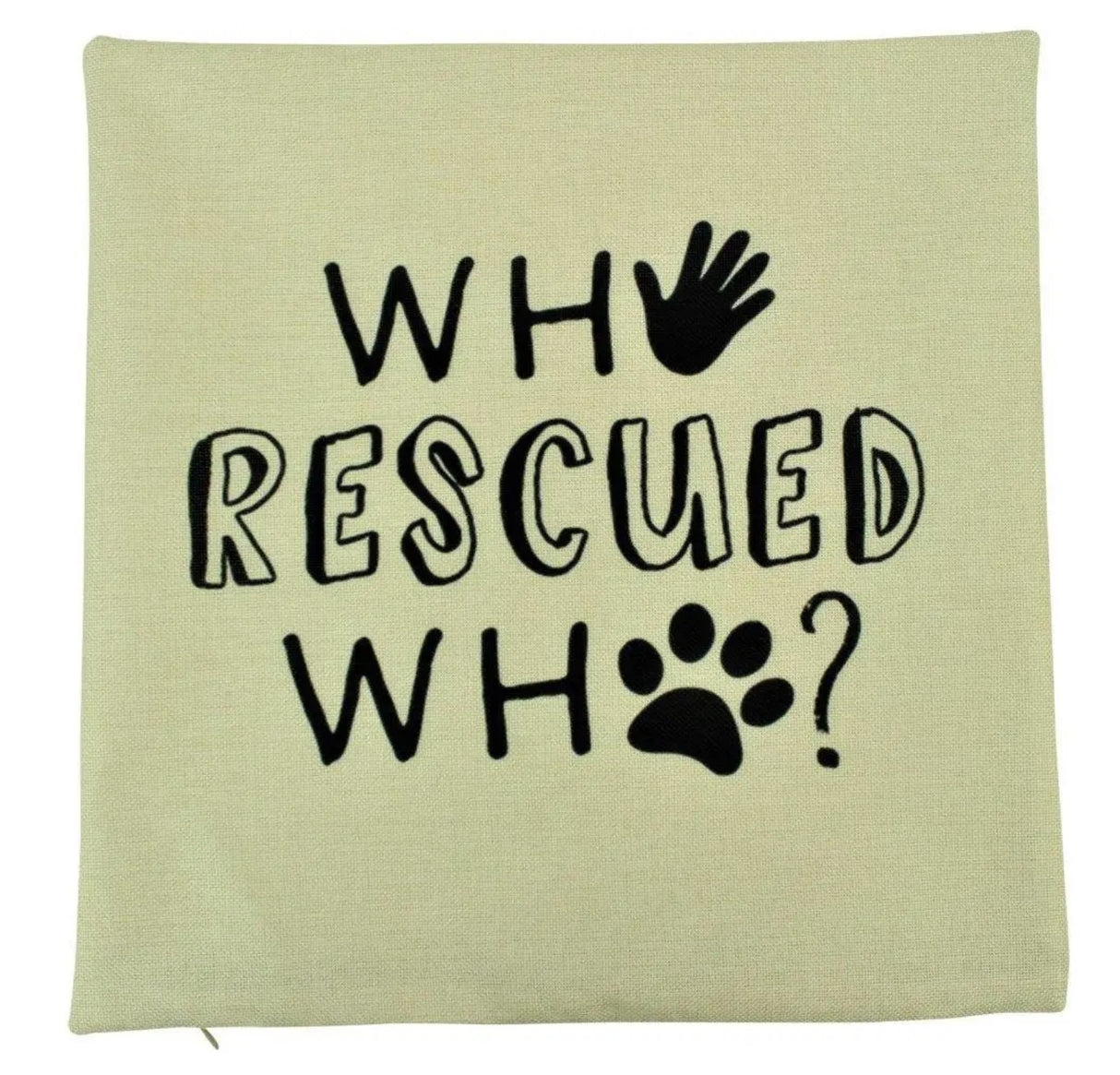 Dog Who Rescued Who Pillow – 10x10 by Uniikpillows