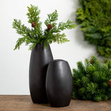 Modern Matte Black Vase Set