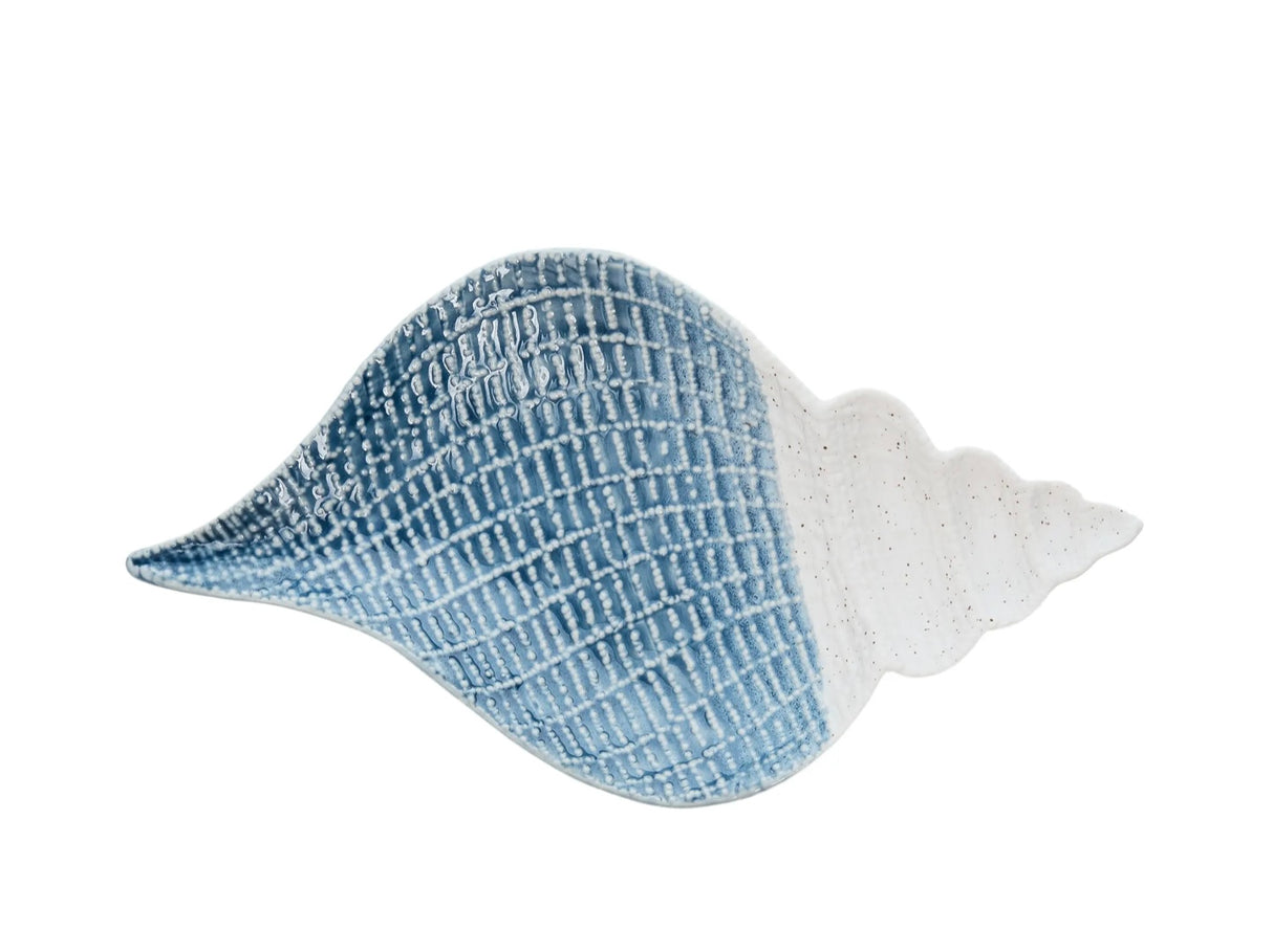 Beachcombers Coastal Life Blue & Bisque Shell-Shaped Coastal Tray – 4.5" Wide