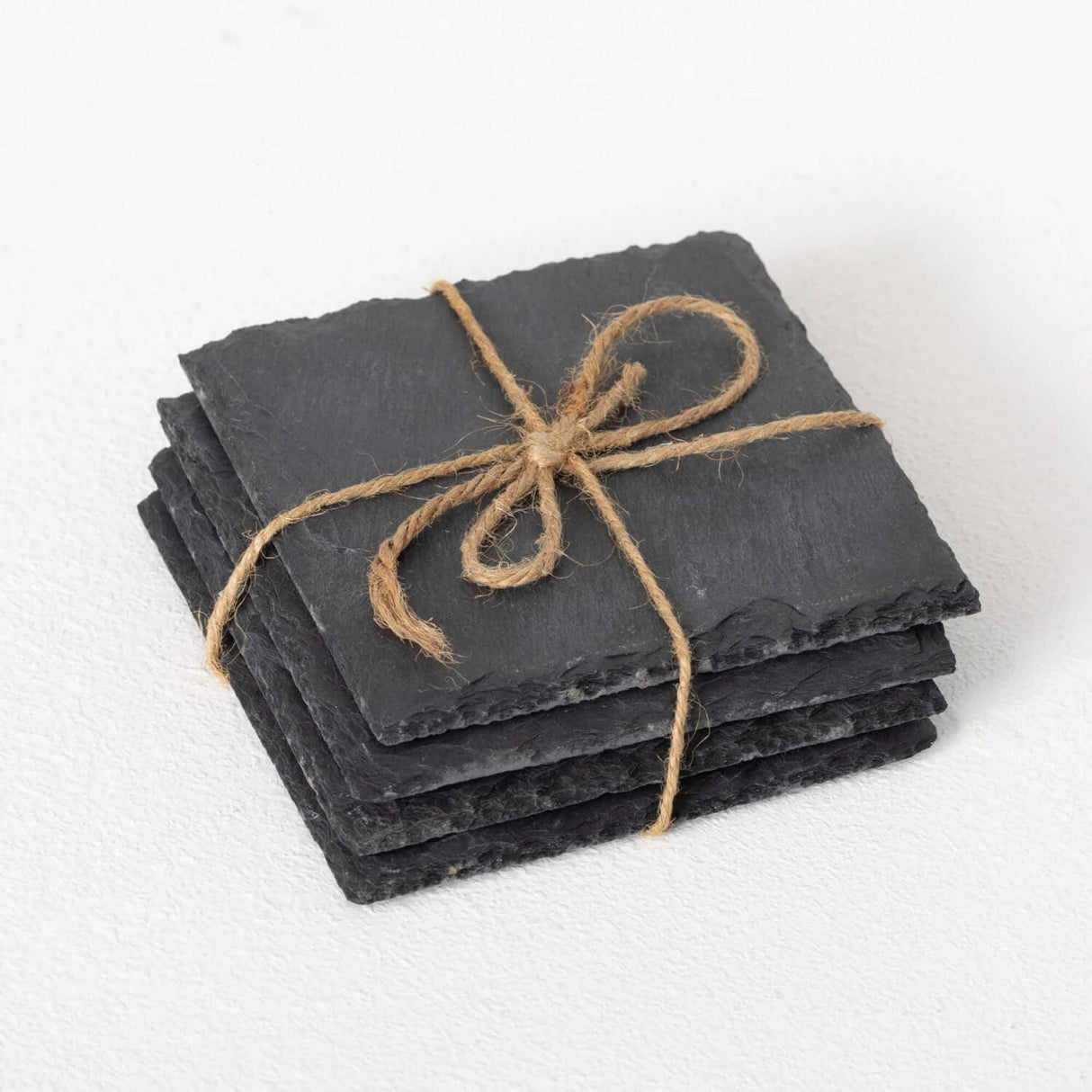 Slate Live-Edge Candle Coaster Set