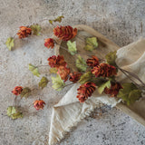 Hanging Sienna Hops Spray – Cascading Faux Floral Stem for Autumn & Harvest Décor