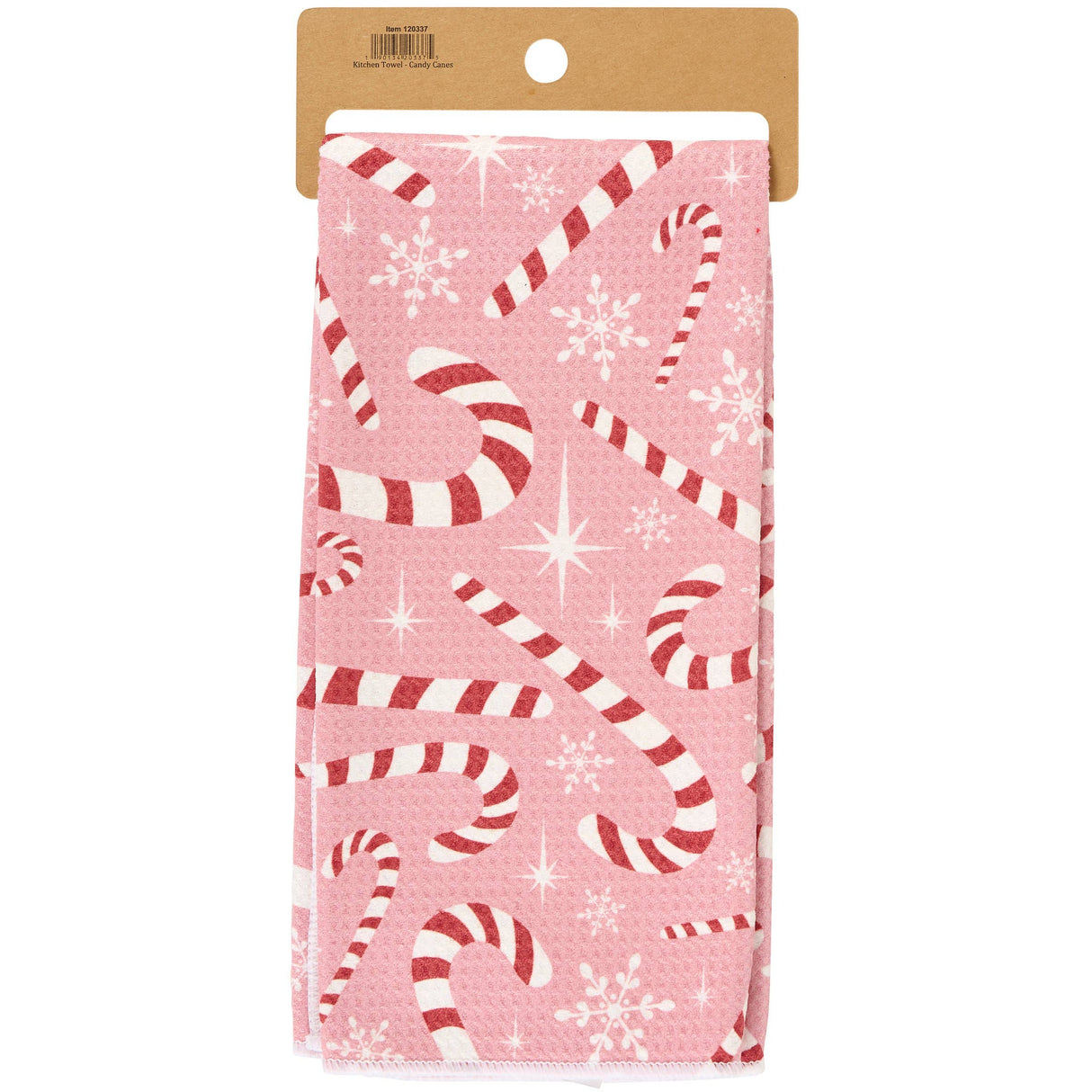 Pastel Candy Cane Waffle Weave Kitchen Towel – 18" x 26"