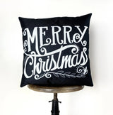Script Merry Christmas Throw Pillow Cover – 12" x 12"
