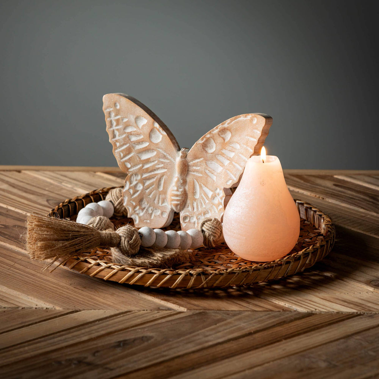 Round Woven Tray Set