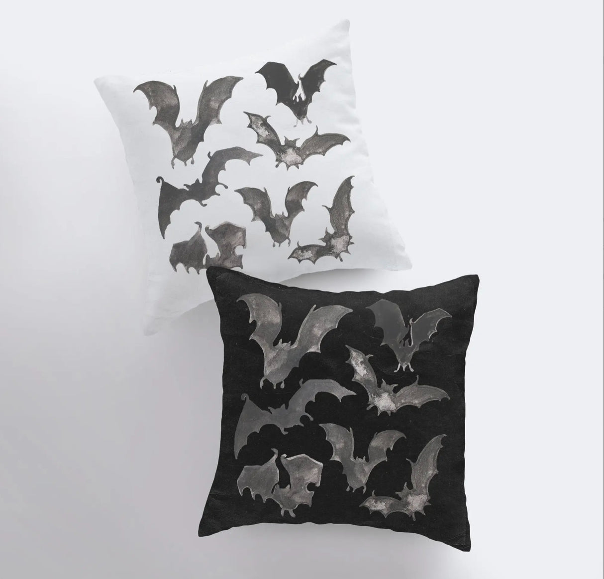 Double-Sided Bats Throw Pillow Cover – 12" x 12"
