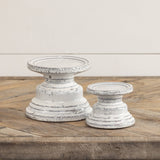 4″ Cream Pillar Candle Stand – Rustic Enamel Pedestal for Candles &amp; Seasonal Décor