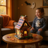Lighted Halloween Gingerbread Houses – 7.5" (Three Styles Available)