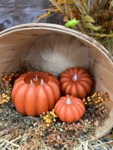 Harvest Flicker Pumpkin – Moving Flame LED Candle (4.5 x 2.75")