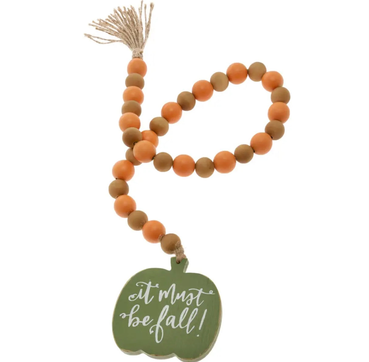 Must Be Fall Pumpkin Beaded Garland – 31"