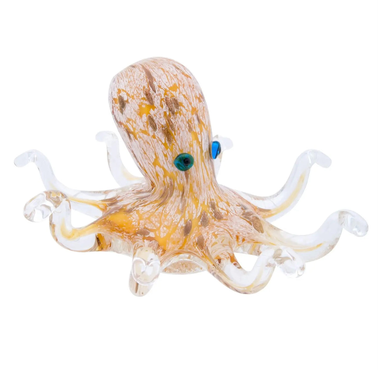 Glass Octopus Art Figure – Sand-Colored Coastal Accent