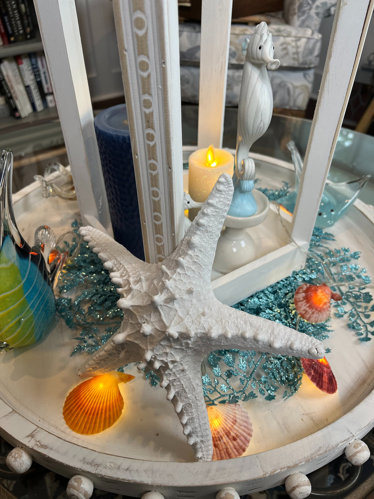 Real Shell LED String Lights – Beachcombers Coastal Accent for Mantels, Mirrors, or Patio Vibes