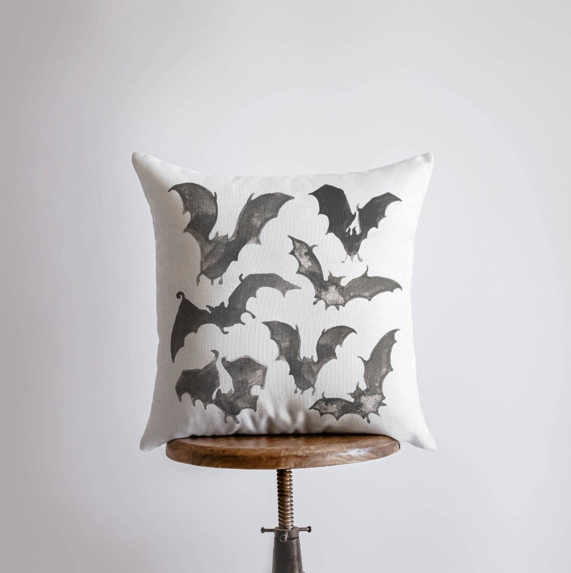 Double-Sided Bats Throw Pillow Cover – 12" x 12"