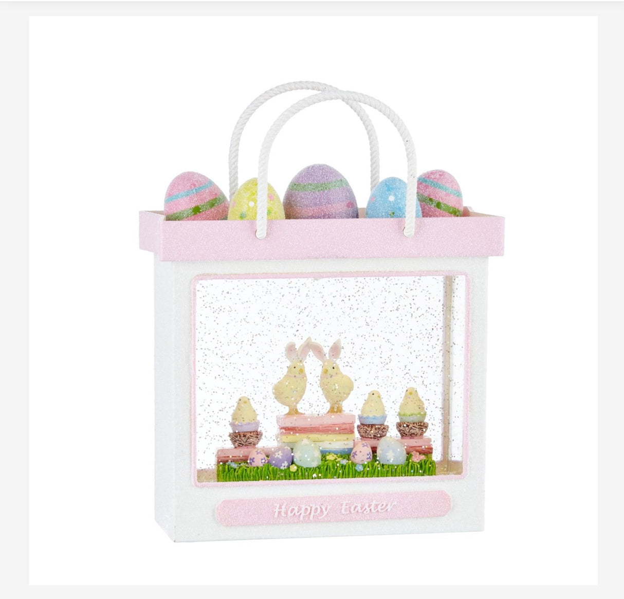 Happy Easter Shopping Bag Water Lantern – Glittered Scene by RAZ Imports