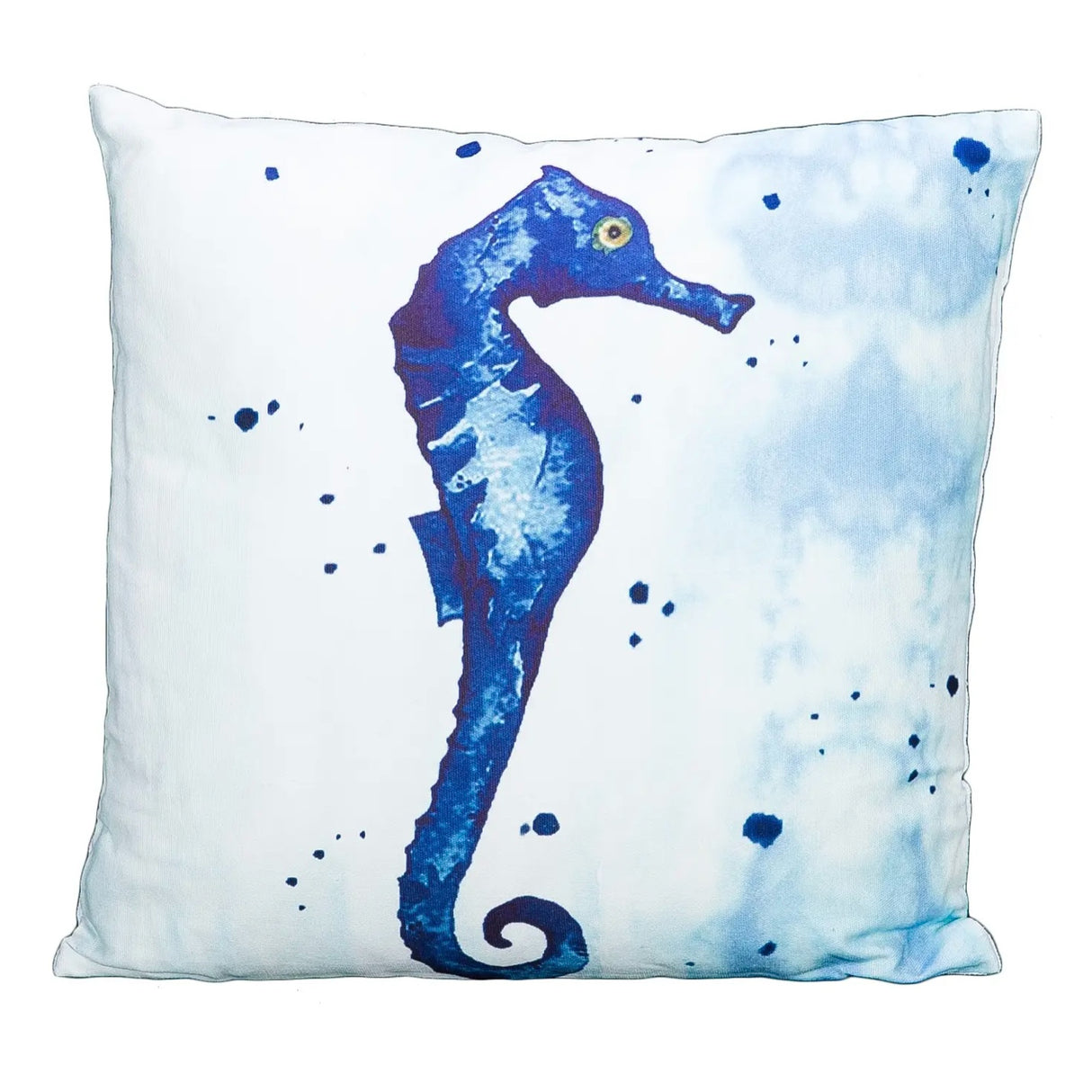 Beachcombers Coastal Life Watercolor Seahorse Pillow