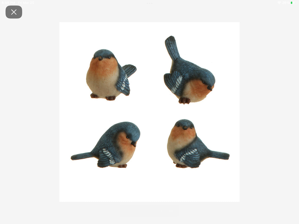Set of 3 Blue Chickadee Resin Birds – 2.5" Seaside Cottage Figurines by RAZ Imports