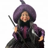 Purple Party Dress Witch – 22" Sitting Halloween Figurine