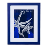 Blue Framed Beachcombers Coastal Life – Seahorse & Starfish Framed Wall Art – Set of 2