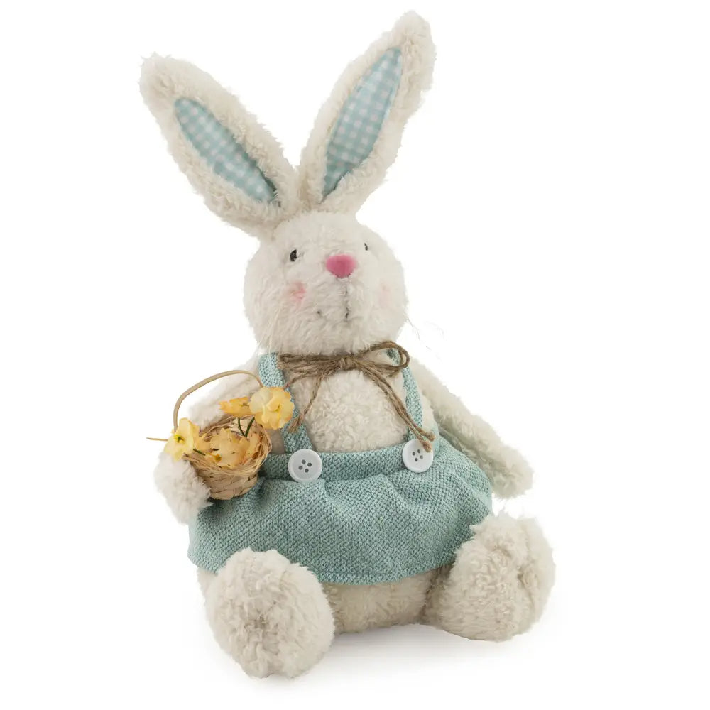 Plush Bunny "Jill Jones" with Basket of Daisies