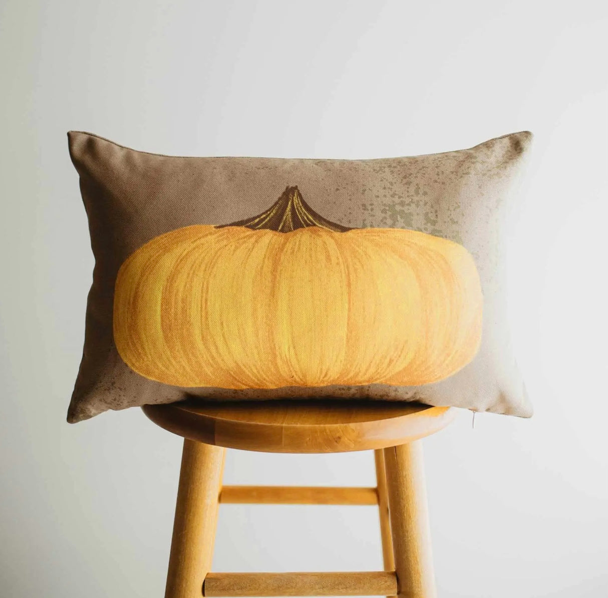 Painted Cream Pumpkin Pillow Cover – 18x12