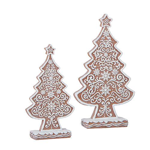 Frosted Gingerbread Tree Set of 2
