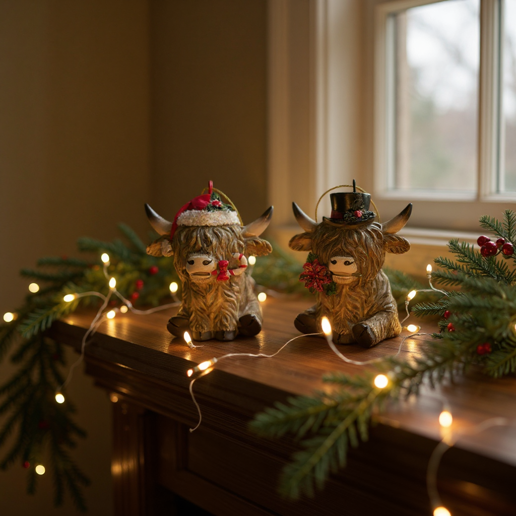 Highland Holiday Charm – Top Hat or Santa Hat Ornament