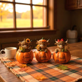 Highland Cow in Pumpkin – Resin Fall Accent Figurines