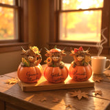 Highland Cow in Pumpkin – Resin Fall Accent Figurines