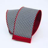 Red & Black Mini Checker Ribbon – 1.5" Wired Designer Ribbon by Farrisilk