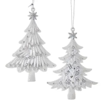Silver & White Tree Ornaments