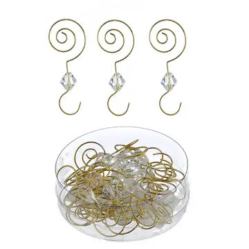 Kurt Adler Gold Swirl Ornament Hooks – Set of 24 | 2.25" Acrylic & Metal