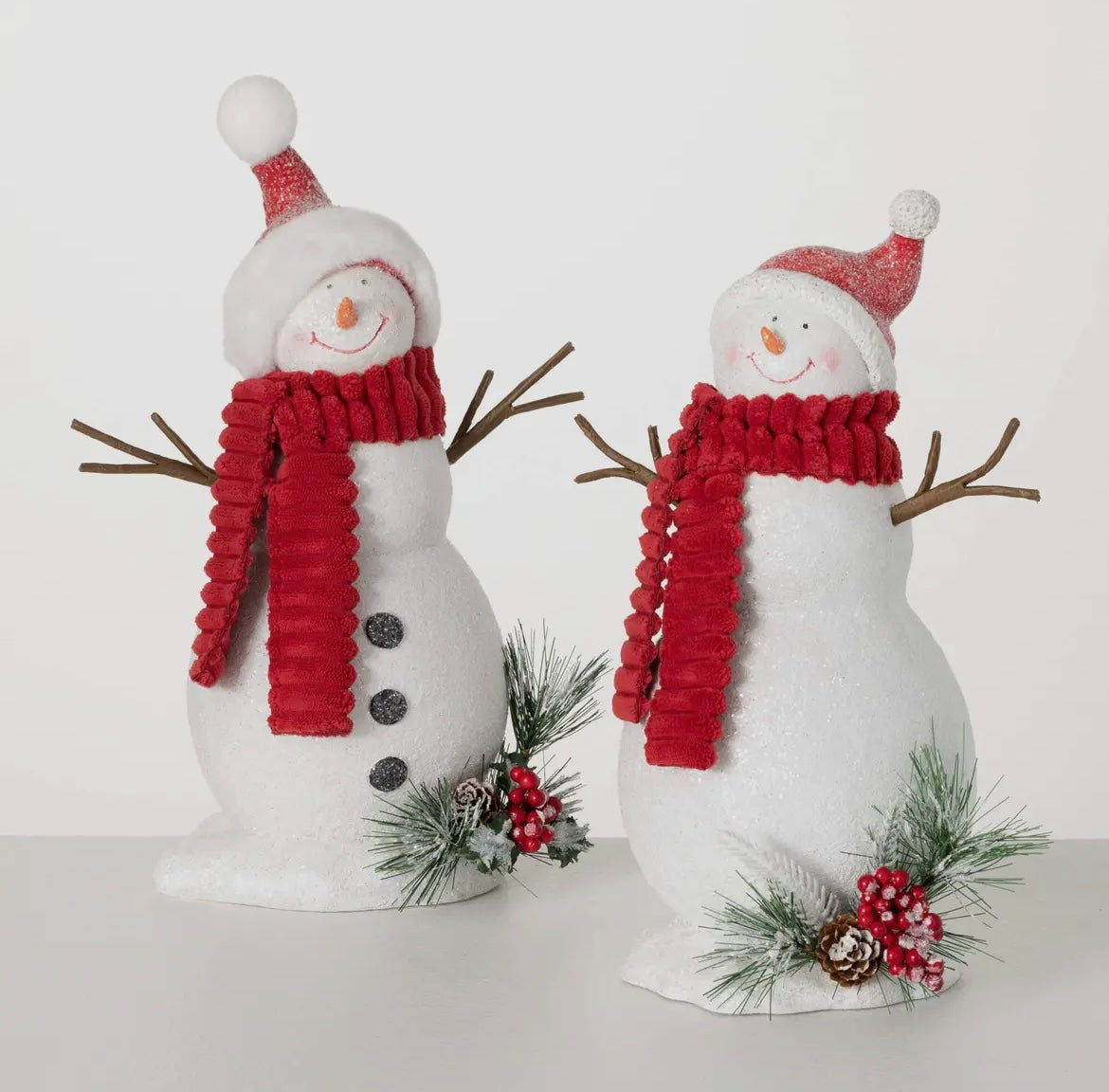 Classic Snowmen Figurine Set of 2