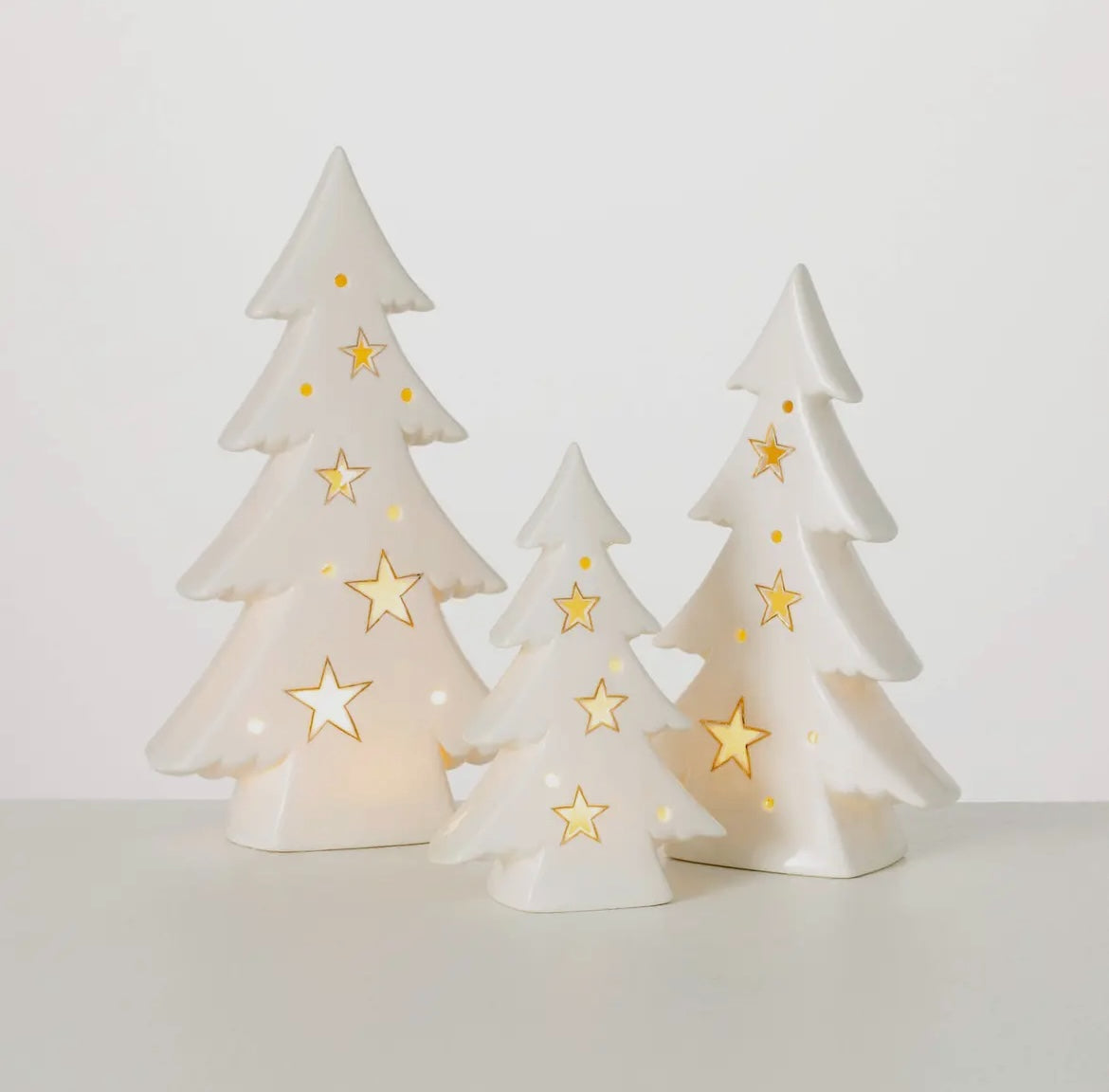 Lighted Porcelain Star Tree Set