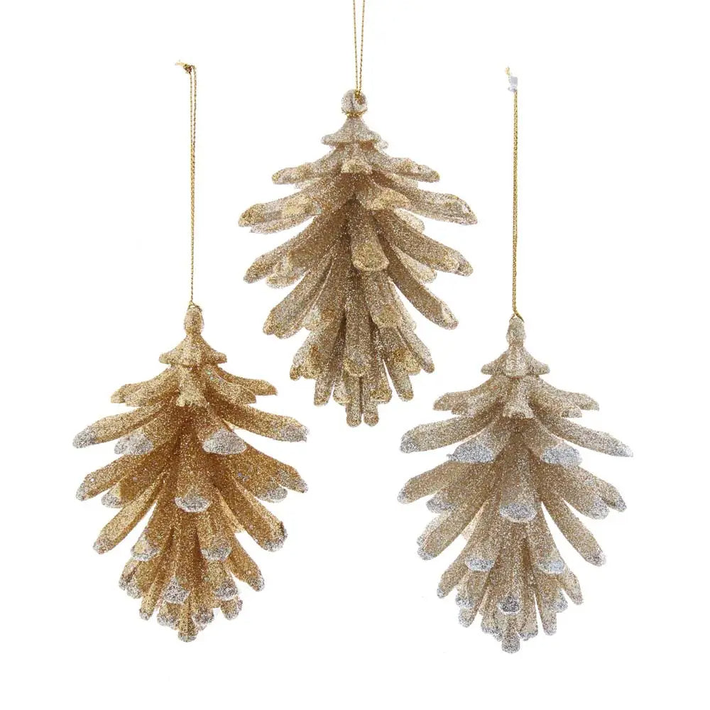 Gold & Platinum Pinecone Ornaments – Set of 3 by Kurt Adler