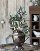 Iced Kissed Mistletoe Pick – 16" Glittered Accent Stem