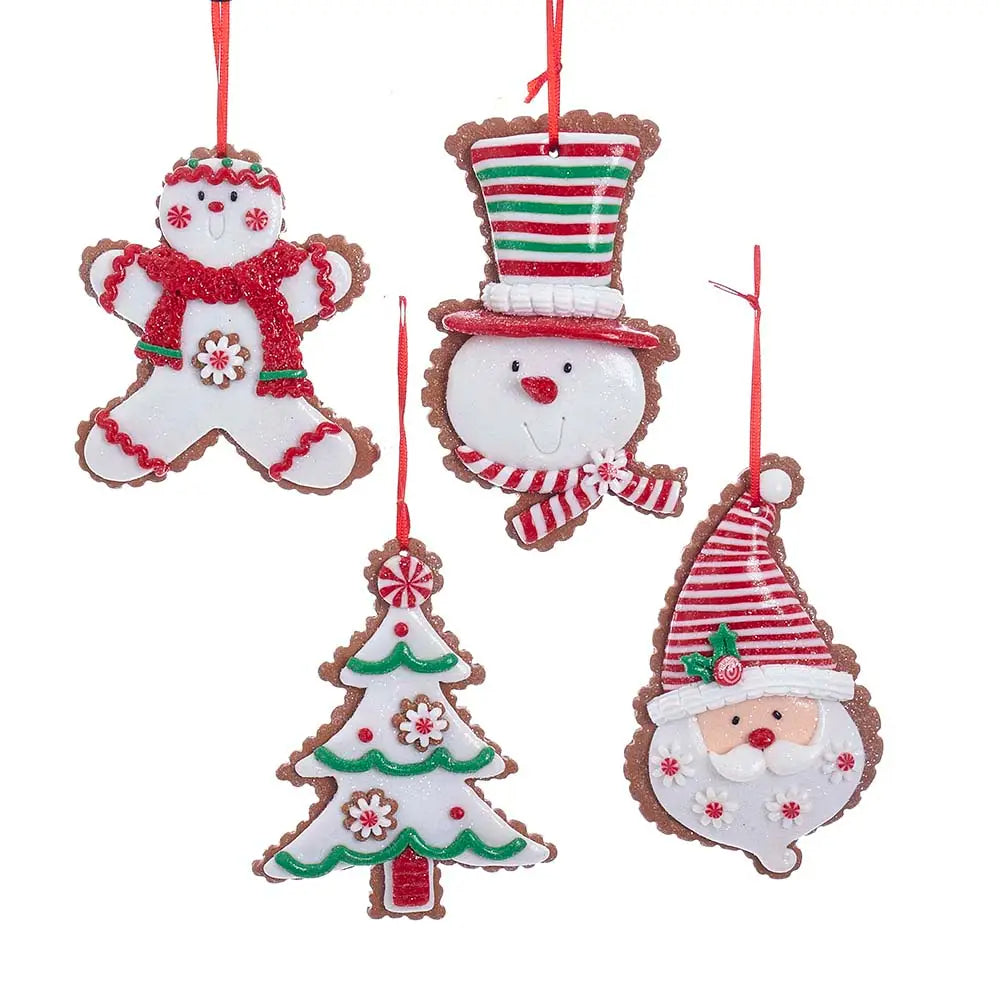 Classic Christmas Colors Gingerbread Cookie Ornaments by Kurt Adler