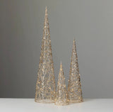 Lighted Cone Tree Set – Gold or Silver