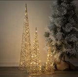 Lighted Cone Tree Set – Gold or Silver