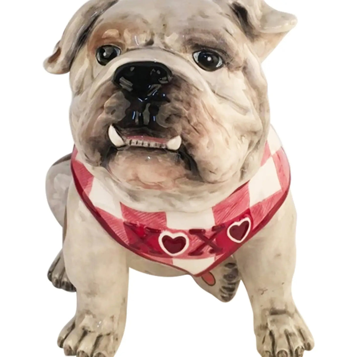 XOXO Red Scarf Penelope the Bulldog Figurine