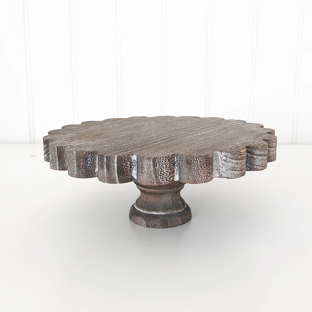 Large Scalloped Riser — 8" Diameter | White or Antique Brown