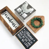 Unfinished Farmhouse Tiered Tray Decor Kit – Set of 4